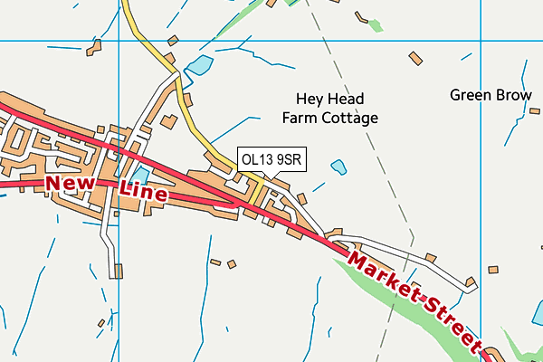 OL13 9SR map - OS VectorMap District (Ordnance Survey)