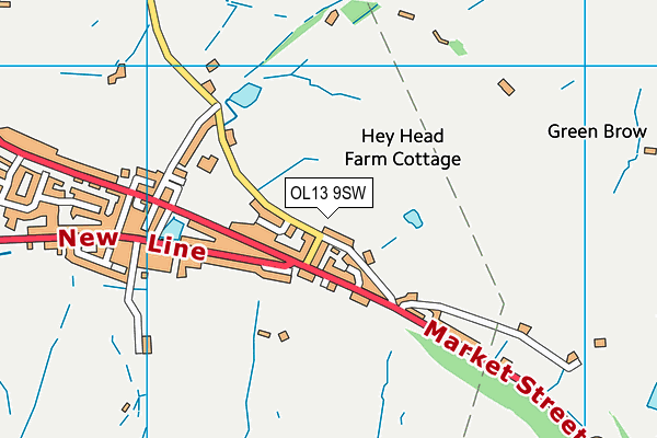 OL13 9SW map - OS VectorMap District (Ordnance Survey)
