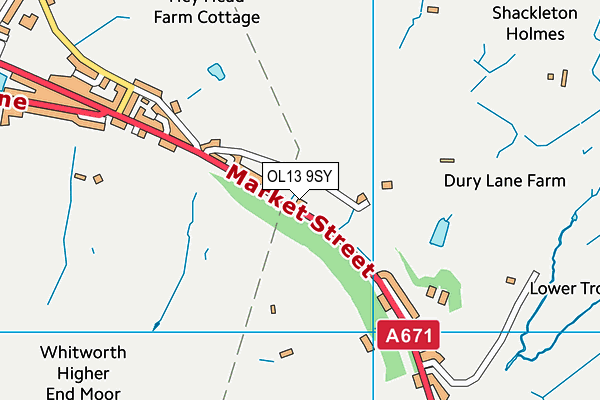 OL13 9SY map - OS VectorMap District (Ordnance Survey)