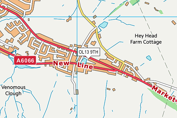 OL13 9TH map - OS VectorMap District (Ordnance Survey)
