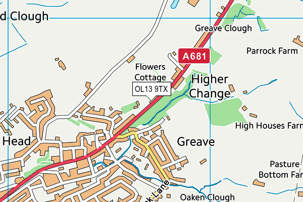 OL13 9TX map - OS VectorMap District (Ordnance Survey)