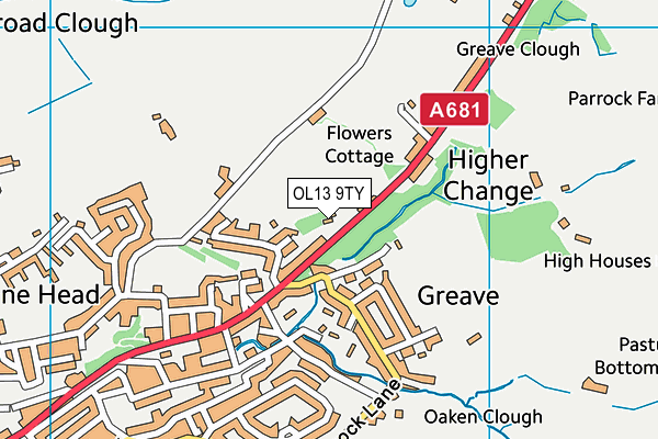OL13 9TY map - OS VectorMap District (Ordnance Survey)