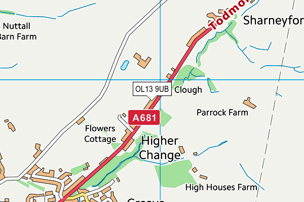 OL13 9UB map - OS VectorMap District (Ordnance Survey)