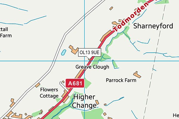 OL13 9UE map - OS VectorMap District (Ordnance Survey)