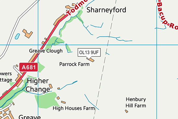 OL13 9UF map - OS VectorMap District (Ordnance Survey)