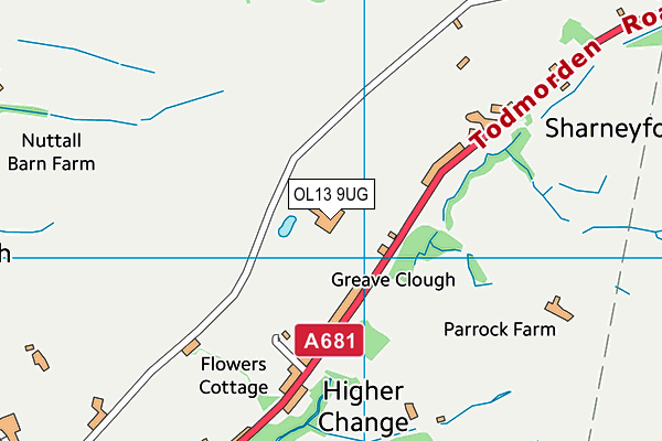 OL13 9UG map - OS VectorMap District (Ordnance Survey)