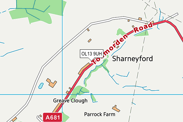 OL13 9UH map - OS VectorMap District (Ordnance Survey)