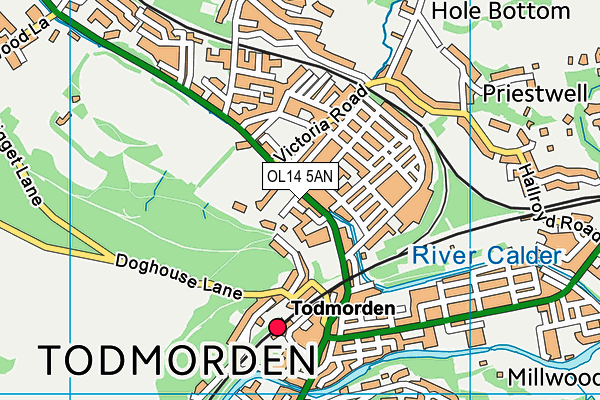 OL14 5AN map - OS VectorMap District (Ordnance Survey)