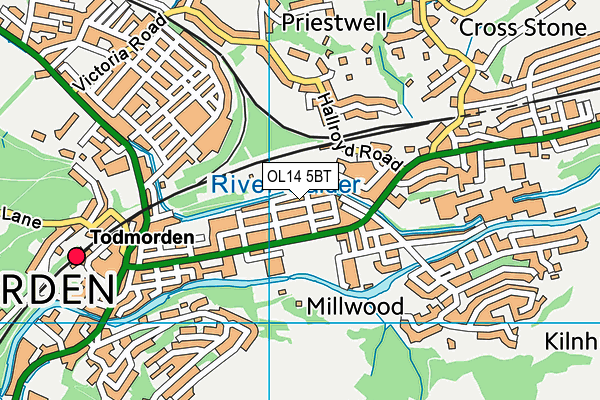 OL14 5BT map - OS VectorMap District (Ordnance Survey)