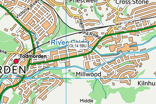 OL14 5BU map - OS VectorMap District (Ordnance Survey)