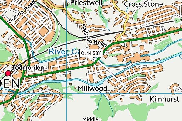 OL14 5BY map - OS VectorMap District (Ordnance Survey)