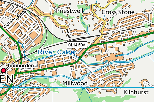 OL14 5DA map - OS VectorMap District (Ordnance Survey)