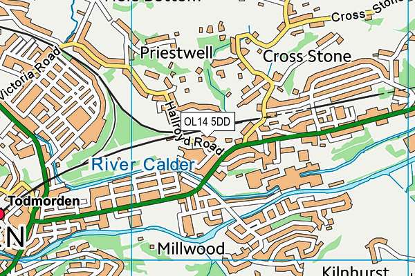 OL14 5DD map - OS VectorMap District (Ordnance Survey)