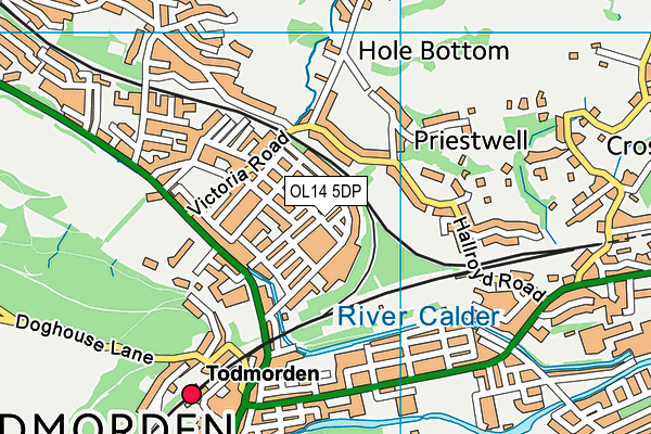 OL14 5DP map - OS VectorMap District (Ordnance Survey)