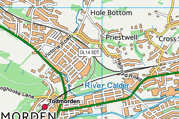 OL14 5DT map - OS VectorMap District (Ordnance Survey)