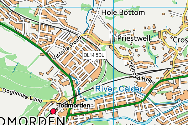 OL14 5DU map - OS VectorMap District (Ordnance Survey)