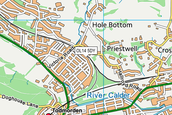 OL14 5DY map - OS VectorMap District (Ordnance Survey)