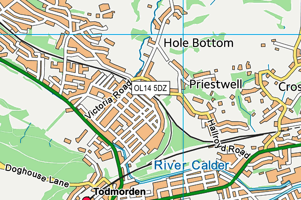 OL14 5DZ map - OS VectorMap District (Ordnance Survey)