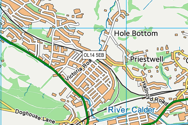 OL14 5EB map - OS VectorMap District (Ordnance Survey)