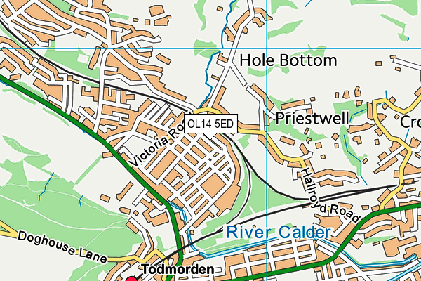 OL14 5ED map - OS VectorMap District (Ordnance Survey)