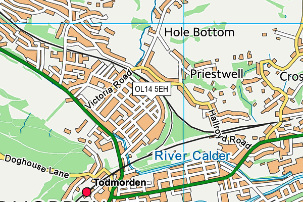 OL14 5EH map - OS VectorMap District (Ordnance Survey)