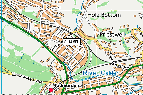 OL14 5EL map - OS VectorMap District (Ordnance Survey)