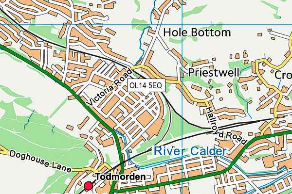 OL14 5EQ map - OS VectorMap District (Ordnance Survey)