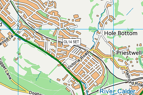 OL14 5ET map - OS VectorMap District (Ordnance Survey)