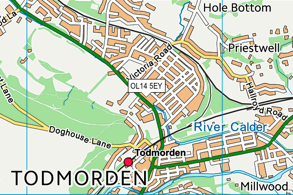 OL14 5EY map - OS VectorMap District (Ordnance Survey)