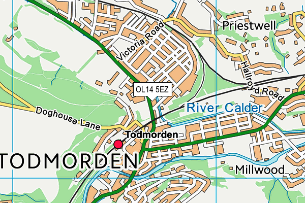 OL14 5EZ map - OS VectorMap District (Ordnance Survey)