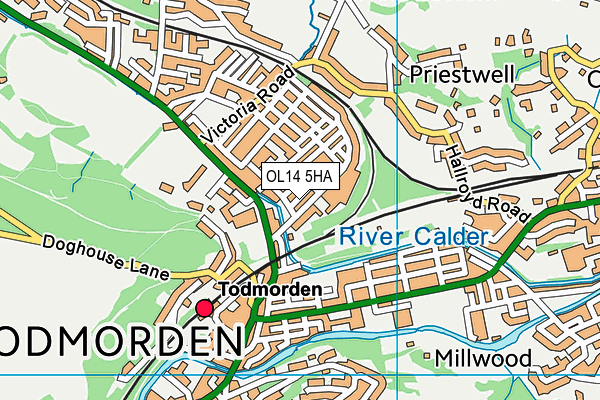 OL14 5HA map - OS VectorMap District (Ordnance Survey)