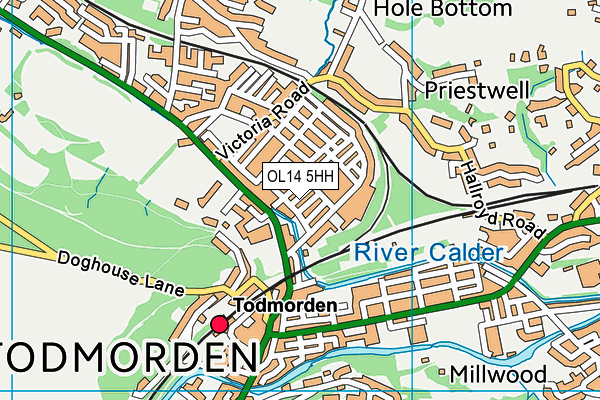 OL14 5HH map - OS VectorMap District (Ordnance Survey)