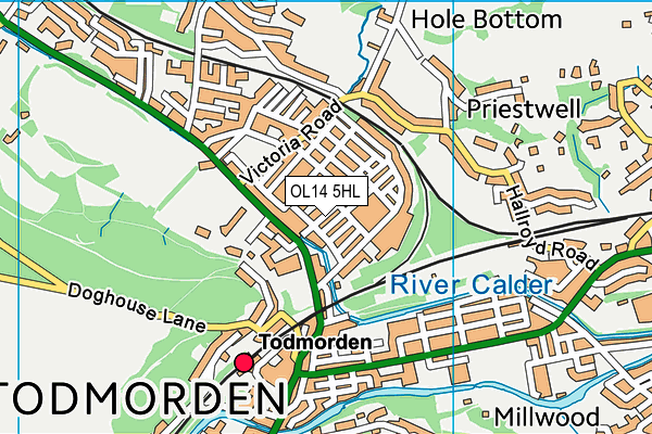 OL14 5HL map - OS VectorMap District (Ordnance Survey)