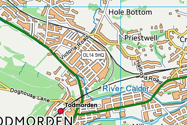 OL14 5HQ map - OS VectorMap District (Ordnance Survey)