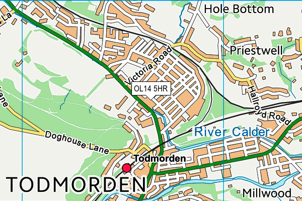 OL14 5HR map - OS VectorMap District (Ordnance Survey)