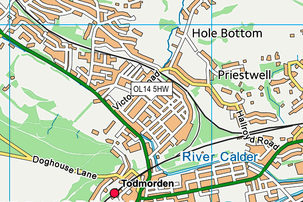 OL14 5HW map - OS VectorMap District (Ordnance Survey)