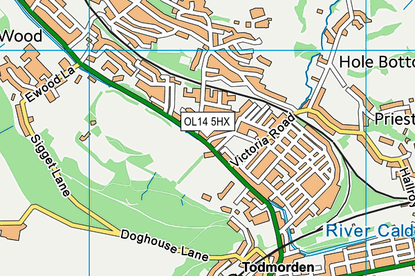 OL14 5HX map - OS VectorMap District (Ordnance Survey)