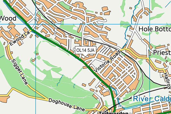 OL14 5JA map - OS VectorMap District (Ordnance Survey)