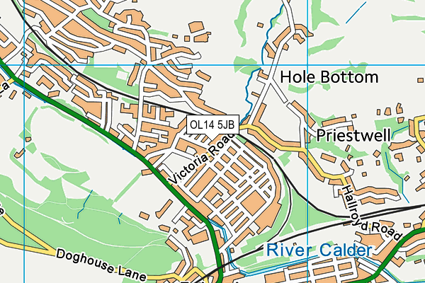 OL14 5JB map - OS VectorMap District (Ordnance Survey)