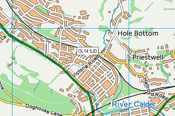 OL14 5JD map - OS VectorMap District (Ordnance Survey)