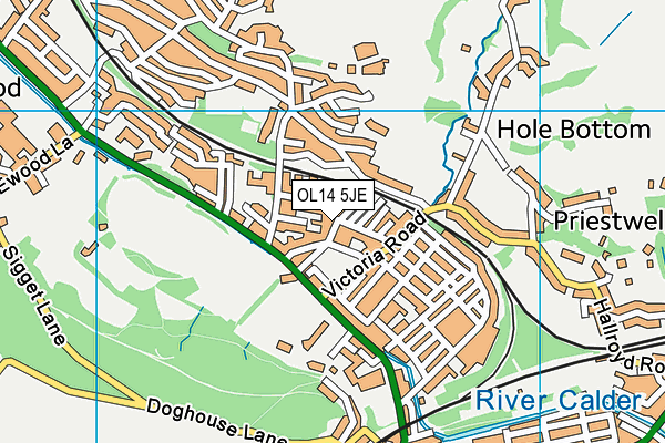 OL14 5JE map - OS VectorMap District (Ordnance Survey)