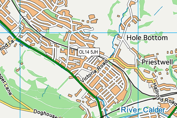 OL14 5JH map - OS VectorMap District (Ordnance Survey)