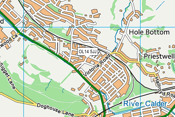 OL14 5JJ map - OS VectorMap District (Ordnance Survey)