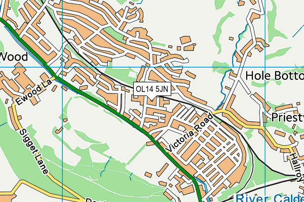 OL14 5JN map - OS VectorMap District (Ordnance Survey)