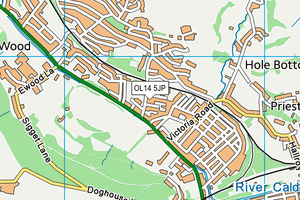 OL14 5JP map - OS VectorMap District (Ordnance Survey)
