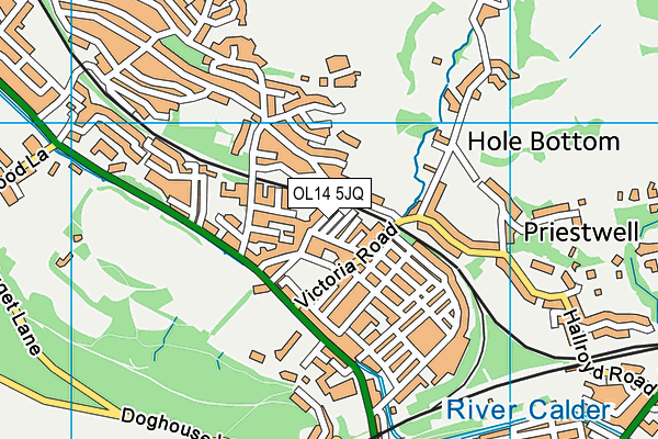 OL14 5JQ map - OS VectorMap District (Ordnance Survey)