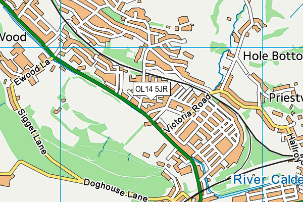 OL14 5JR map - OS VectorMap District (Ordnance Survey)