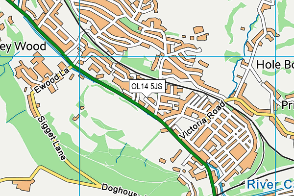 OL14 5JS map - OS VectorMap District (Ordnance Survey)