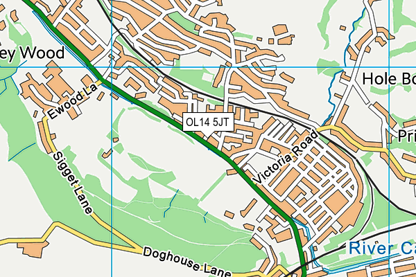 OL14 5JT map - OS VectorMap District (Ordnance Survey)