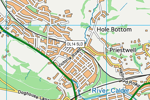 OL14 5LD map - OS VectorMap District (Ordnance Survey)